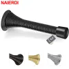 Naierdi 2 Pack Spring Door Stops Brushed Satin Nickel Flexibel fjäderdörrstoppning Dörrhållarens väggskydd Hårdvara