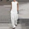 Long Rompers Womens Jumpsuit Summer White Elegant Casual Wide Leg Pants Kvinnliga Office Wear Totalt 240409