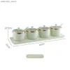 Pottes de nourriture Canisters Saisonin Storae Box Condiment Bouteilles Pepper Suar Container Bol Salt Shaker Bott