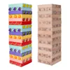 Trästorlek Block Spel Stacking Blocks Tower Board Games Children Building Block Set Education Toys