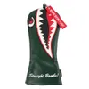 Green Big Shark Design Driver Fairway Wood Hybrid Golf Headcover PU Leather Golf Club Driver Covers