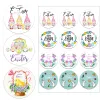 Happy Easter Stickers Cute Rabbit Bunny Gnomes Self Adhesive Seal Label Sticker For Easter Party Gift Bag Decor Tags Handmade