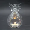 Partes de velas Vidruido de vidrio transparente Veleras de té de ángel resistente al calor para centros de mesa y fiesta de bodas