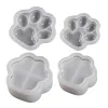 Não-bastão, recipiente de pata de gato molde resina epóxi Silicone Mold Crafts Diy Ornament Ferramenta para caixa de armazenamento DIY, castiça