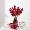 Decoratieve bloemen 4 vork single Red Berry Diy Christmas Decorations for Home Wedding Party Decoration Artificial Fake Flower Branch