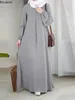 Sıradan Elbiseler 2024 Kadınlar O-boyunlu İslami Kaftan Elbise Sequin Sundress Müslüman Abayas Kadınlar İçin Uzun Kollu Parti