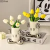 Vases Nordic Style Céramic Vase Creative Simulation Handicraft Home Living Room Decoration Art Dining Table Flower Arrangement