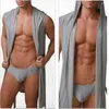 Home Clothing Breathable Men Pajamas Wedding Sleeveless White/Gray/Brown Icy Silky Milk Silk Bathrobes Casual Fashion