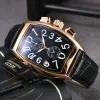 2024 Tops Luxus braunes Lederquarz Watch Watch Männer Edelstahl Automatische Sportmänner Selbstwind Uhren Tourbillon Männliche Armbanduhr x215