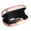 Kvällspåsar mode Pearlescent Acrylic Clutch Oval Bag Handväskor Purses Round Wallet Women Beige Solid Marbld Luxury Party Prom