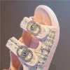 Spor ayakkabılar kız sandalet yaz yeni moda prenses ayakkabıları yumuşak taban orta büyük çocuklar rahat açık ayak parmağı düz plaj ayakkabıları 2021