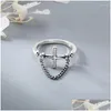 Cluster Rings Trendy Vintage Sier Fine Jewelry Personality Cross Chain Tassel Lines Arrow Opening For Women Girls Daily Accessories Dr Otxcv