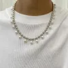 Choker All-Match Copper Clavicle Sain Titanium Steel Pearl Naszyjnik Koreański styl biżuterii Sweter