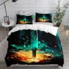 Sword Art Coupet Cover Set UK Single Double King US US Twin Full Queen Size Anime Bed Linen Set
