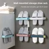 Étagère de pantoufle de salle de bain sans punch mural monté un morceau de chaussure de chaussure espace de sauvegarde étagère de salle de bain suspendue