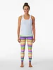 Aktive Hosen gestreifte Muster.Helle horizontale Streifen.Leggings für Mädchen Leginy Push Up Legging Sport Womens