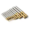 7pcs/11pcsミリングカッター4 fluteチタンコーティングHSSエンドミルセット1.5-10mm cncルータービット木材製粉用