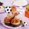 Fourniture de fête 12 pièces Sports Cupcake Toppers Football Tennis Gâteau de volleyball pour garçons Décoration d'anniversaire des adolescents