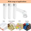 6pcs 40 ml tubes à essai en plastique vide mini pot à vis à vis à vis de rangement épices de rangement de rangement