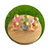 Flores decorativas Luminous Eggshell Garotas Ornamento Mini Grilhando Cartoon Animal Doll Micro Paisagem Decoração da Casa