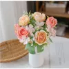 Dekorativa blommor 28 cm Silk Peony Artificial Flower Bouquet Spring For White Home Diy Decoration Christmas Garden Wedding Office Party Fake Fake