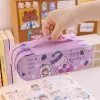 Cute Multi-layer Pencil Case Large Capacity Aesthetic Stationery Anime Pencil Bag Box for Girls Organizer Kawaii School Supplies