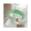 Bangle Send Certificate Pure M Jade A-Class 5M-62mm ljusgrön armband Elegant Princess Gift Drop Leverans smycken Armband DH4FZ