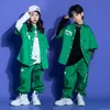 Kids Boys Suits Girls Streetwear Fashion Hip Hop Jazz Dance Clothing Shirt Cargo Pants T-shirt Sets Children Sport Tracksuits 240407
