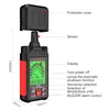 Handheld Portable Gas Demak Detector Imperproof Buguusible Gases Detector Alarm LCD Trichroma Backlight Temp Temp Temp.