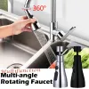 Multipurpose Kitchen Faucet Extender 360° Universal Rotate Sprinkler 3 Water Outlet Modes And 20 TO 24MM Diameter Mount Adapters