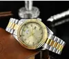 Popular mens womens unisex diamonds dot watch quartz battery full stainless steel waterproof clock table day date time week automatic movement wristwatch gifts