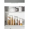 Lagerflaschen transparente Kunststoffversiegelte Küchenkochen Getreidebox Lebensmittel Nüsse Hafer Kaffeebohnen Gewürz Gewürz
