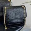 French Classic Niki SL Women Luxury Designer Tote Baguette Bag Black Cowhide Handle quiltad liten klaffhandväska högkvalitativ mjuk äkta ko läder vit koppling väska