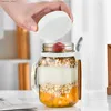 Пищевые банки Canisters 2pcs Oat Container 16 унций молочные фрукты салат с пищевыми storae airtiht Портативные банки для овсяной муки