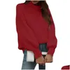 Maglioni femminili da donna in maglia da donna top ad alta goccia al collo alto maglione maglione di alta qualità da donna di alta qualità 2024 inverno minimalista personalizzato Deliv dhfxe