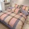 Bettwäsche -Sets Set 100 reines Baumwoll 4pcs Anzug Duvet Abdeckung Flachblech Kissenbezug Bett