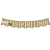 زخرفة الحفلات Hello Spring Letters Banting Banner Decorative Frlap Supplies للاحتفال بالمهرجان