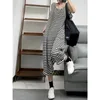 Randiga jumpsuits för kvinnor sommar ärmlös överdimensionerade en bit kläder lösa koreansk stil casual hög midja tvärbyxor 240409