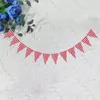 Party Decoration triangle Bunting Banner Red Banner Garlands suspendus pour les festivals de vacances d'anniversaire de mariage de bricolage