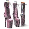 Chaussures de danse Auman Ale 23cm / 9Inches Pu Upper Sexy Sexy Exotic High Talon Platage Party Femmes Boots Pole 121