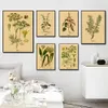 Ilustrações botânicas de ervas culinárias Ilustrações botânicas de ervas kraft papel vintage sala de cozinha em casa arte decoração de parede pintura