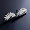 Brincos de garanhão 2024 Brincho de folha de cor de lasca simples para mulheres jóias de festa de cristal de zircão de moda