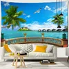 Tapestries Seascape Outside The Window Sea View Tapestry Wall Hanging Scenery Art Simple Hippie Aesthetics Room Home Decor Cloth