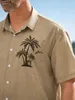 Mäns avslappnade skjortor 2023 Coconut Tree Shirts For Men Printed Mens Hawaiian Shirt Beach 4xl Short Sleeve Fashion Tops Tee Shirt Man Blousel2404