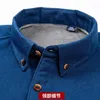 Men's Casual Shirts 6XL Large Size Autumn And Winter Velvet Thickened Lamp Long-sleeved Shirt Core Solid Color Non-iron