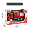 Inertia car construction truck childrens fire truck model sanitation truck excavator toys for boys toys 240409