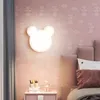 Lampe murale lampes à ours blanc modernes LED Children's Child's Minimalist Creative Baby Decor Girl Garçons Boy Bedroom Lights