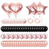 67pcs / set ballons noirs en or rose set 60pcs ballons d'anniversaire en or rose métallique pour décoration de baby shower anniversaire