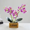 Decorative Flowers Simulated Flower Box Three-pronged Butterfly Orchid Bonsai Interior Decoration Ornaments Potted Plant