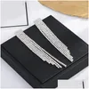 Серьги для люстры Sier Color Athestone Crystal Long Tassel для женщин свадебные серечки свадебные украшения.